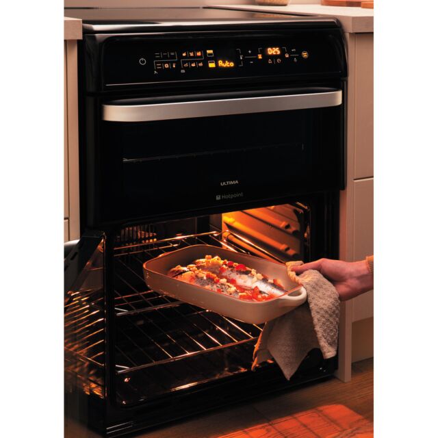 Hotpoint HUI614K 60Cm Fan Double Oven with Induction hob