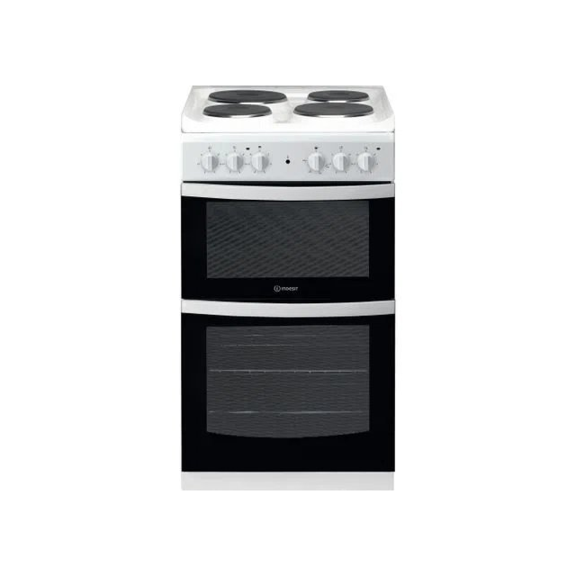 Indesit ID5E92KMW 50cm Twin Cavity Electric Solid Plate Cooker â€“ White