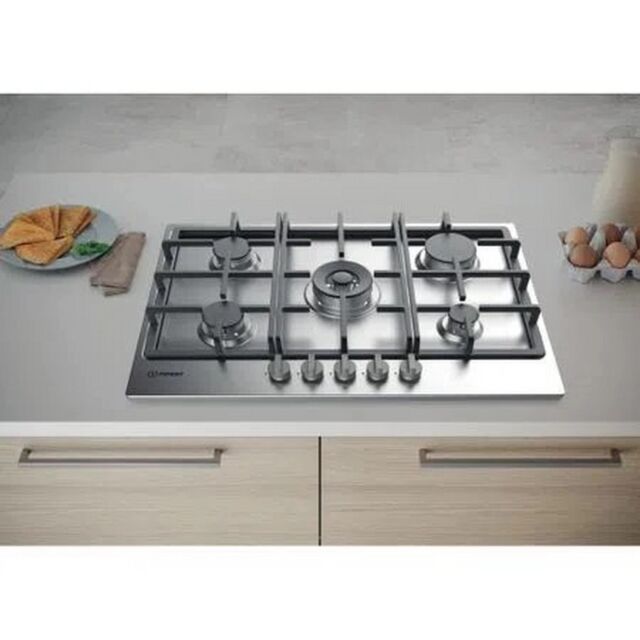Indesit THP751PIXI 73cm Gas Hob - Stainless Steel