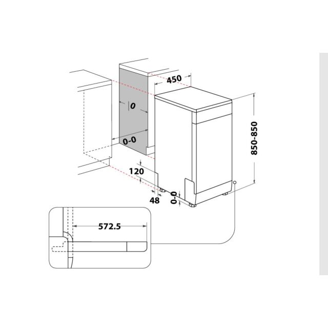 Indesit IN2FE10CS90SUK 45cm side slimline dishwasher in Silver