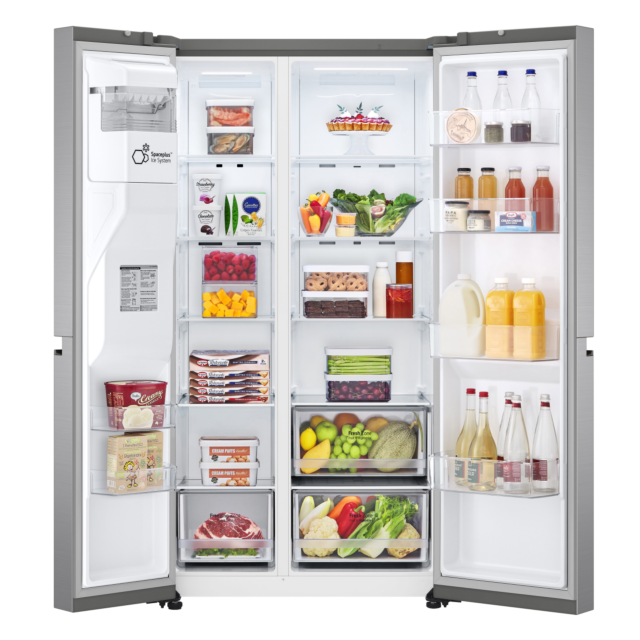 LG GSLV50PZXL 91.3cm Frost Free American Style Fridge Freezer - Shiny Steel