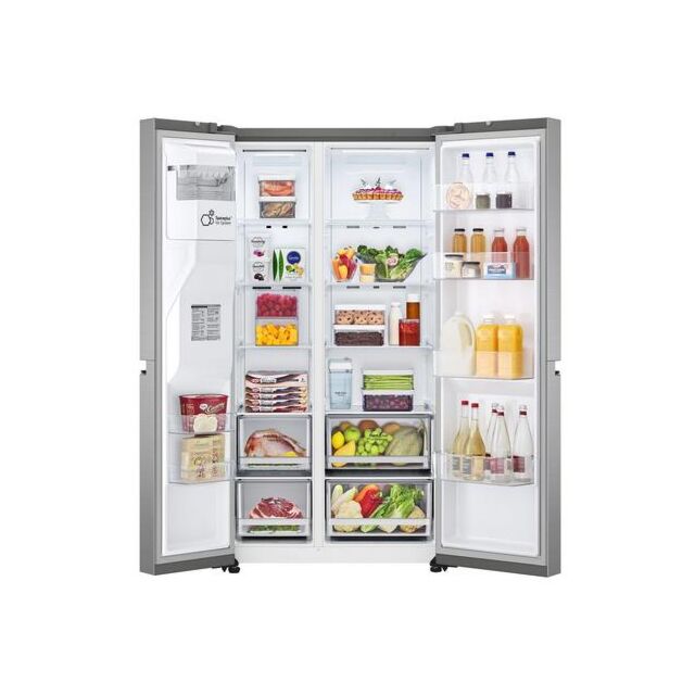 Lg GSLV71PZTF 91.3cm Frost Free American Style Fridge Freezer - Shiny Steel