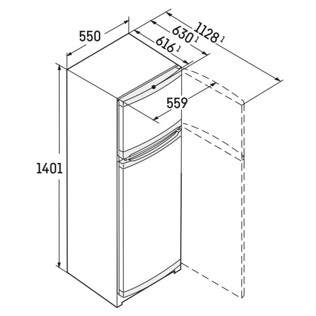 Liebherr CTELE2531 55cm 80/20 Static Fridge Freezer - Silver