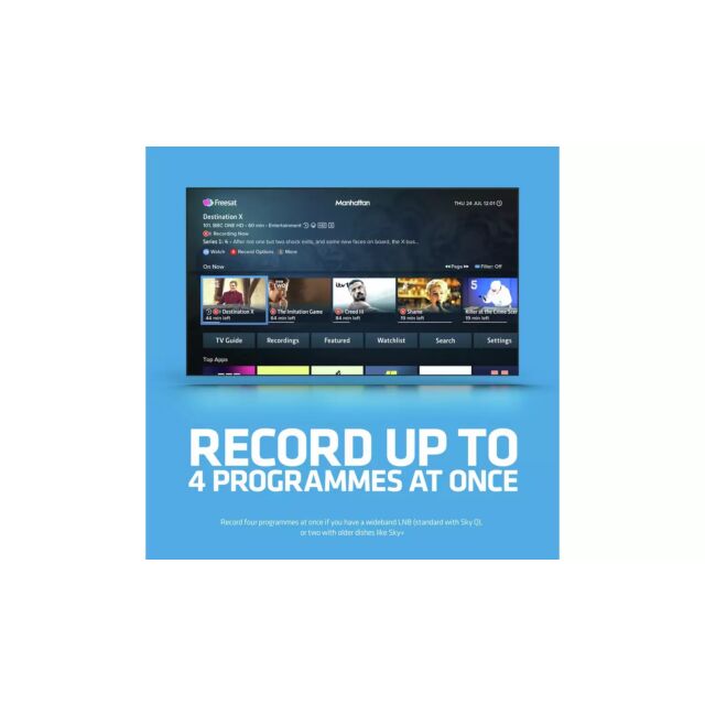 Manhattan S4-R2TB HDR 4K Ultra HD Smart Freesat TV 2TB Recorder