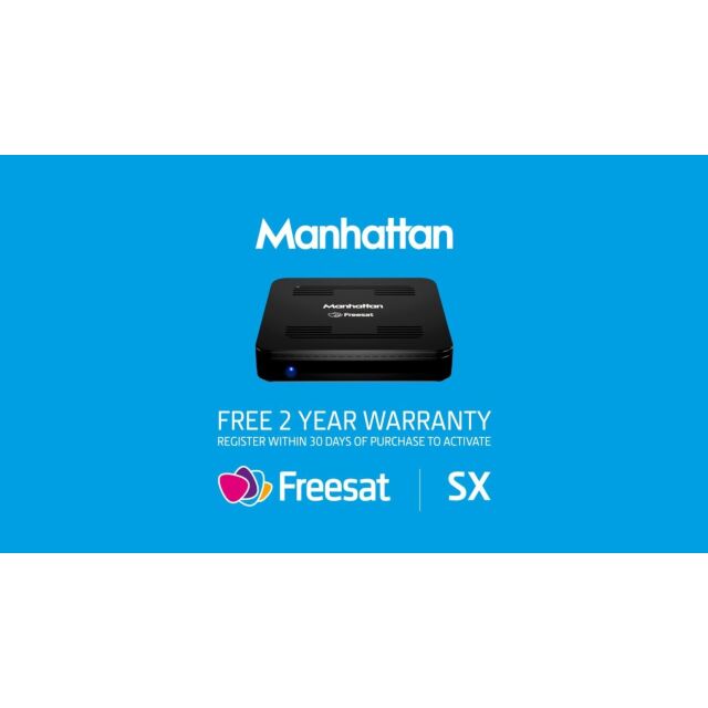 Manhattan SX Freesat TV Box 200+ Channels HDMI + AV kit included