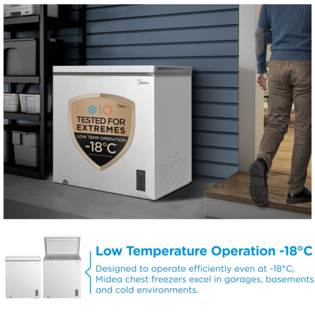 Midea MDRC284FZE01 198L Chest Freezer White