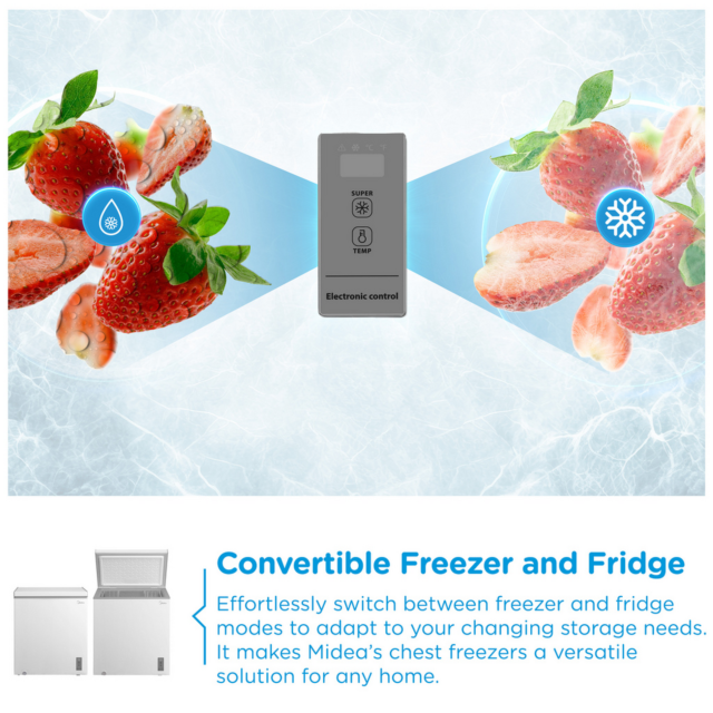 Midea MDRC284FZE01 198L Chest Freezer White