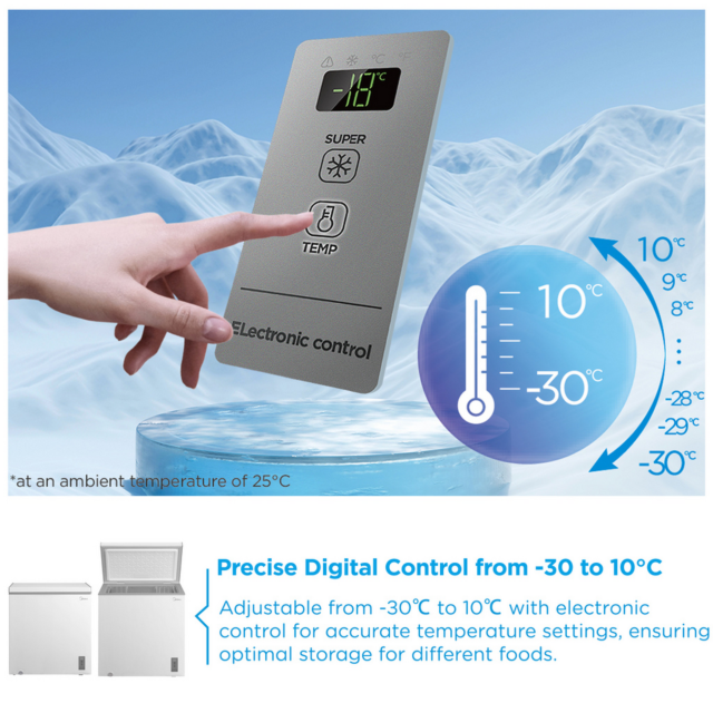 Midea MDRC284FZE01 198L Chest Freezer White