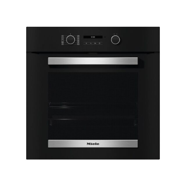 Miele H 2465 BP 59.5cm Built In Electric Single Oven - Black & Stainless Steel
