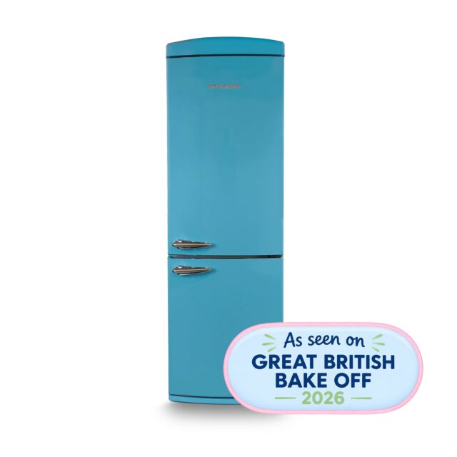 Montpellier MAB190PB Full Nofrost Retro 60Cm Fridge Freezer - Pastel Blue