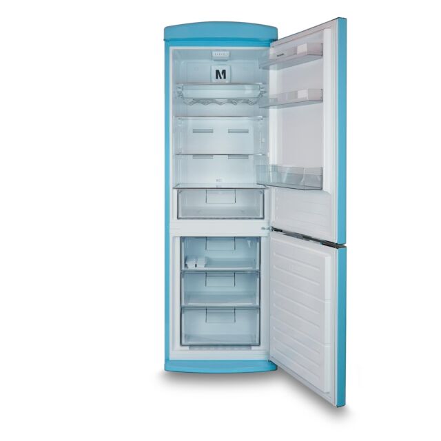 Montpellier MAB190PB Full Nofrost Retro 60Cm Fridge Freezer - Pastel Blue