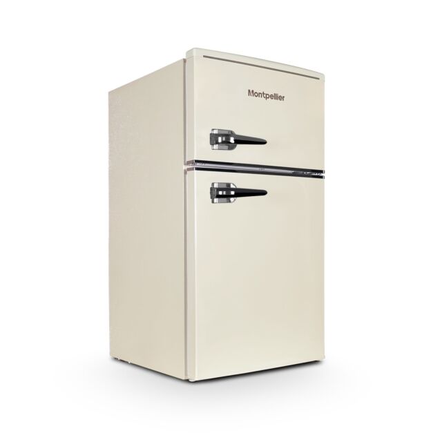 Montpellier MAB2035EC 45.3cm Undercounter Retro Fridge Freezer - Cream