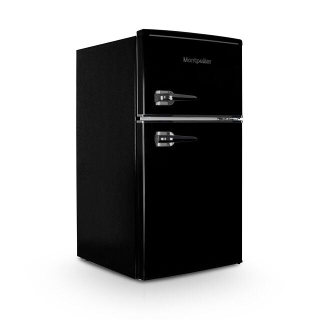 Montpellier MAB2035EK 45.3cm Undercounter Retro Fridge Freezer - Black