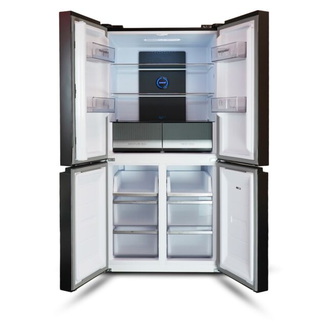 Montpellier MDAXD183DX 83cm wide Quad Door Fridge Freezer in Dark Inox