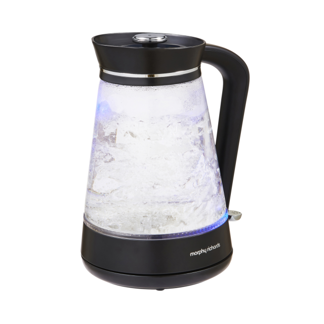 Morphy Richards 1.7L Glass Jug Kettle in Black/Chrome