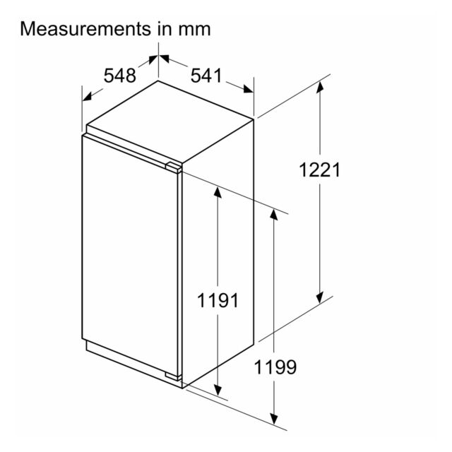 Neff KI1412FE1G N50 Built-In Fridge 122.1 X 54.1 Cm Flat Hinge