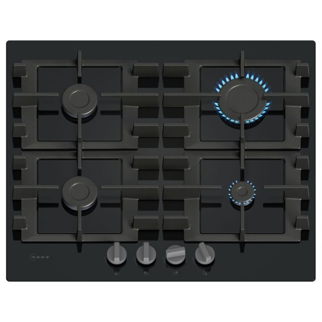 Neff T26NKP4S0 N 50, Gas Hob, 60 Cm, Tempered Glass, Black