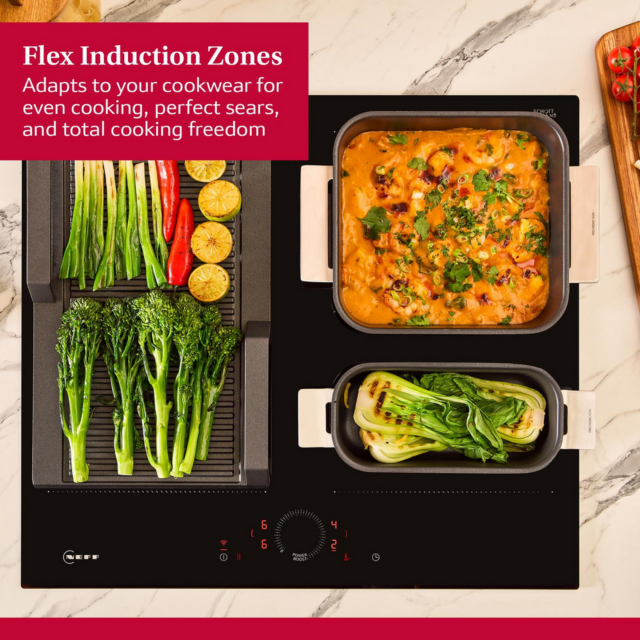 Neff T66FHX4L0 59.2cm Black Induction Hob