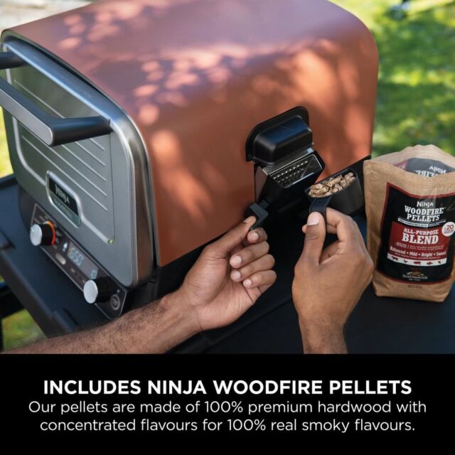 Ninja OO101UKKIT Woodfire Electric Outdoor Oven With Bbq Stand - Terracotta/Steel