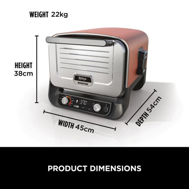 Ninja OO101UKKIT Woodfire Electric Outdoor Oven With Bbq Stand - Terracotta/Steel