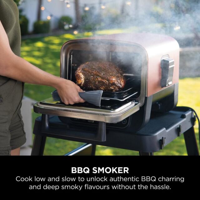 Ninja OO101UKKIT Woodfire Electric Outdoor Oven With Bbq Stand - Terracotta/Steel