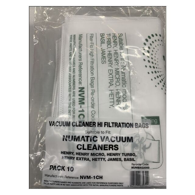 Numatic NUMBAG2000 NVM-1CH 10 Pk  Henry Vacuum Cleaner Bags