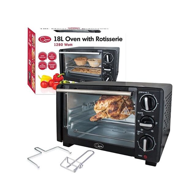 Quest 35390 18Ltr 1280W Mini Oven Black
