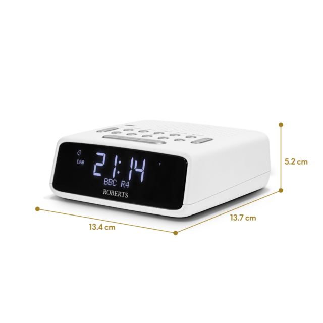 Roberts ORTUSDABW DAB/DAB+/FM RDS Clock Radio - White