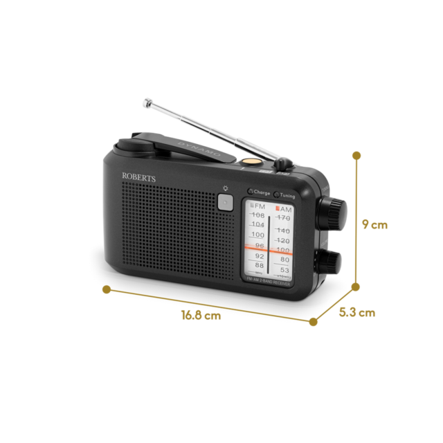 Roberts Radio R9957S Portable FM/AM Radio Black