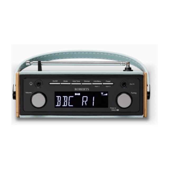Roberts RAMBLERBTBLU DAB/DAB+/FM RDS digital radio with Bluetooth, alarms and Eco power saving mode 