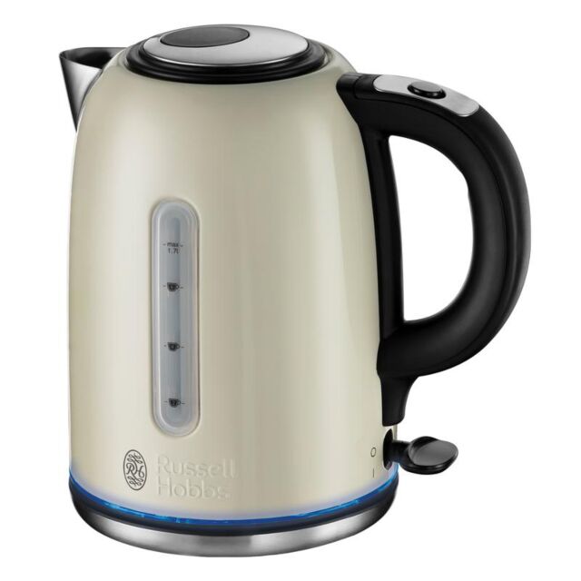 Russell Hobbs 20461 Quiet Boil 1.7L Kettle Brushed Stainless Steel Cream