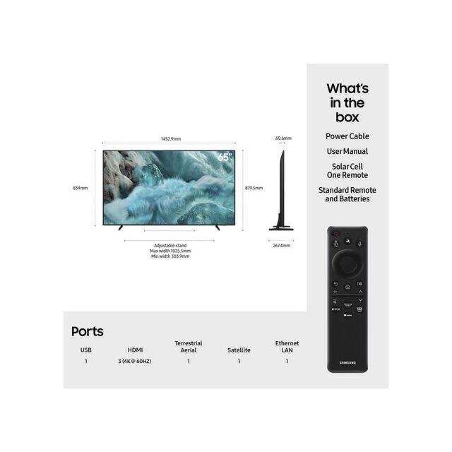 Samsung QE65Q7F2AUXXU 65inch 4K QLED AI Smart TV
