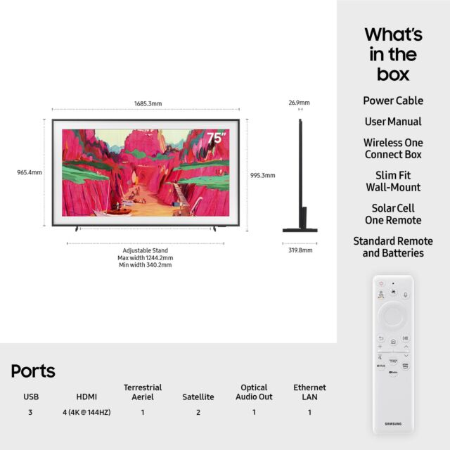 Samsung QE75LS03FWUXXU 75inch Neo QLED The Frame Pro TV