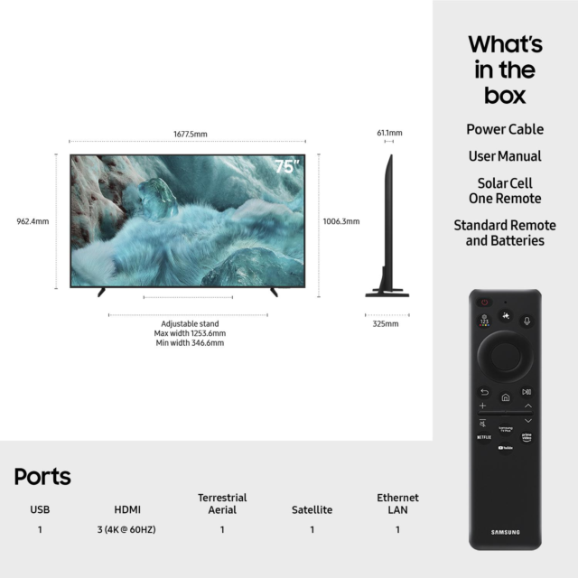 Samsung QE75Q7F2AUXXU 75inch 4K QLED AI Smart TV