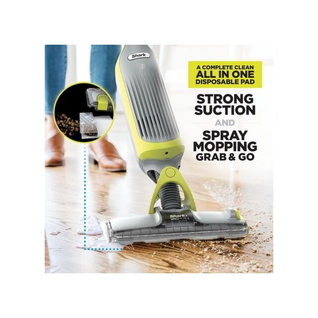 Shark VM200UK Shark VacMop Cordless 2-in-1 Vacuum Mop with Targeted Spray - 9 Min 30 Sec Run Time - Charcoal Grey