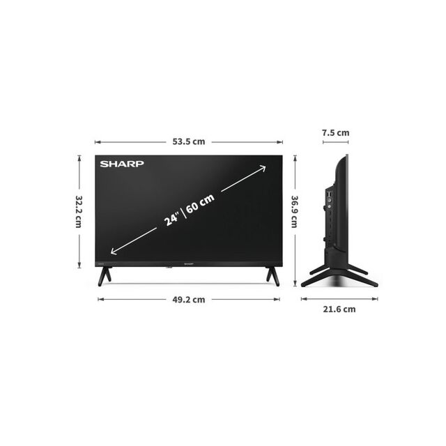 Sharp 1T-C24HE2245KB 24inch Hdr TV - Black- Freely Built In