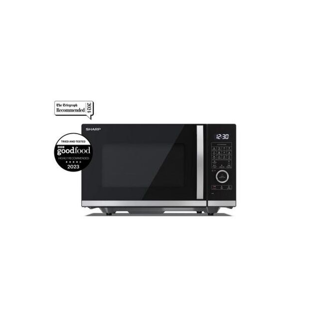 Sharp YC-QC254AU-B 25 Litres Flatbed Convection Oven Microwave with Grill - Black