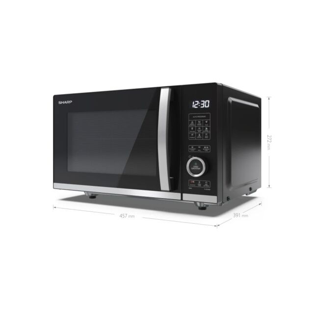 Sharp YC-QG204AU-B  20 Litres Flatbed Microwave Oven with Grill - Black