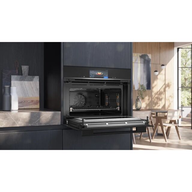 Siemens CM778GNB1B 60cm Built In Compact Oven with Microwave Function - Black