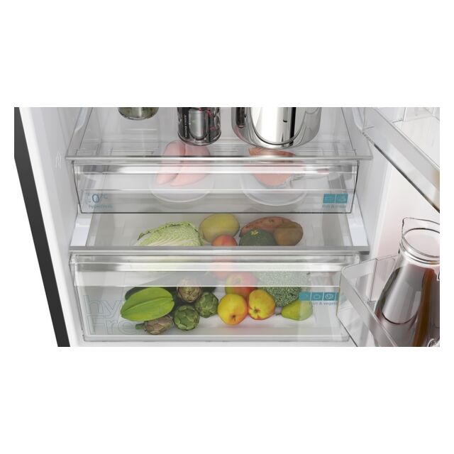 Siemens KG49NXXCF 203x70 noFrost Fridge Freezer - Brushed Black Steel