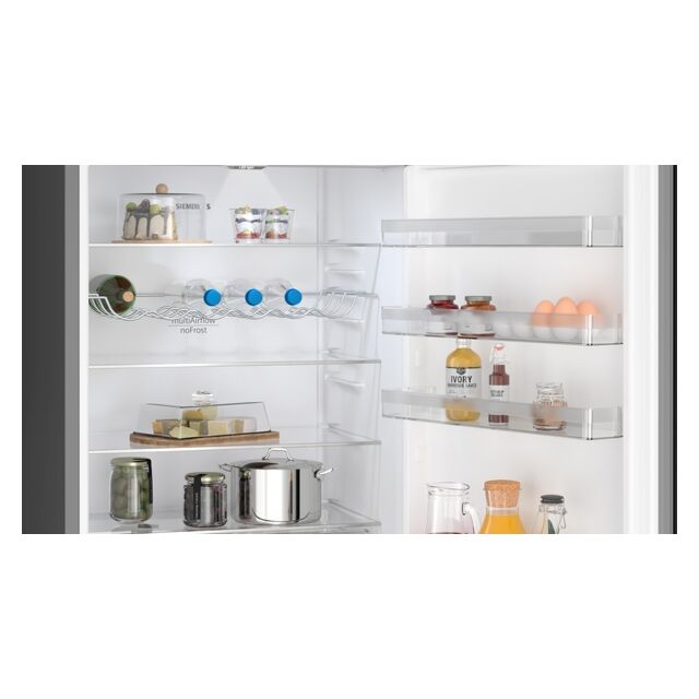 Siemens KG49NXXCF 203x70 noFrost Fridge Freezer - Brushed Black Steel