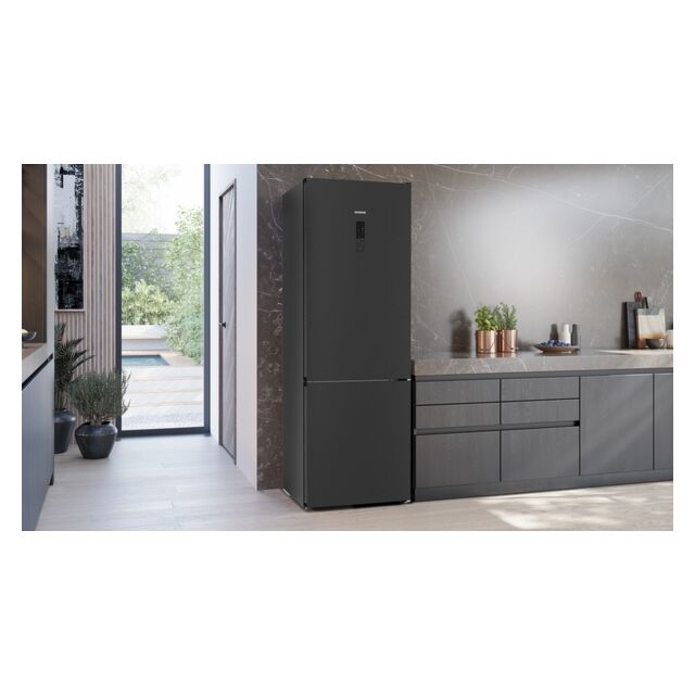 Siemens KG49NXXCF 203x70 noFrost Fridge Freezer - Brushed Black Steel