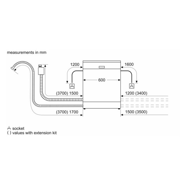 Siemens SN23EC03ME Full Size Dishwasher - 14 Place Settings