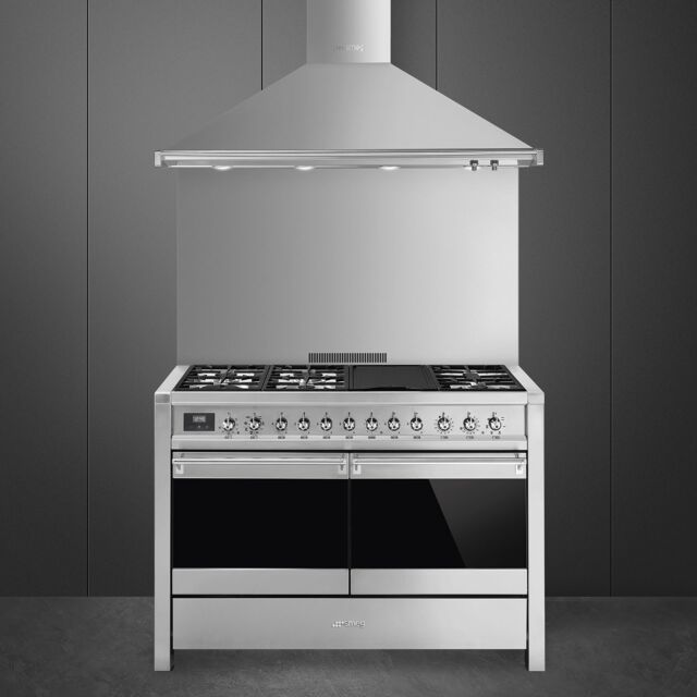 Smeg A4-81 120Cm Opera Stainless Steel Dual Cavity Dual Fuel Range Cooker
