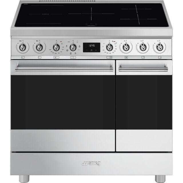 Smeg C92IMX2 90Cm Steel Double Cavity Cooker With Induction Hob