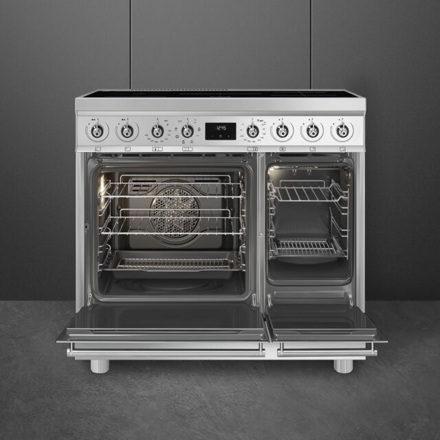 Smeg C92IMX2 90Cm Steel Double Cavity Cooker With Induction Hob