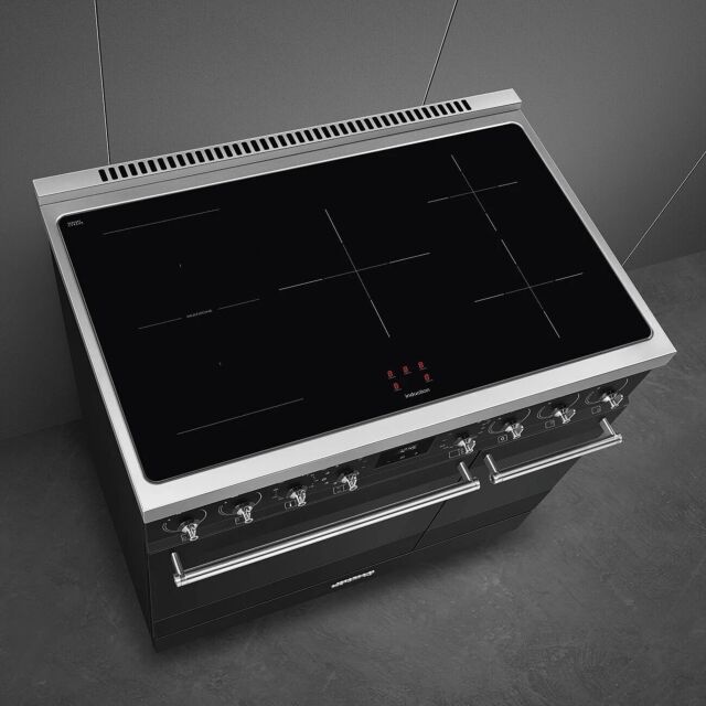 Smeg C92IPMB2 90Cm Symphony Full Electric Range Cooker With Induction Hob In Matt Black
