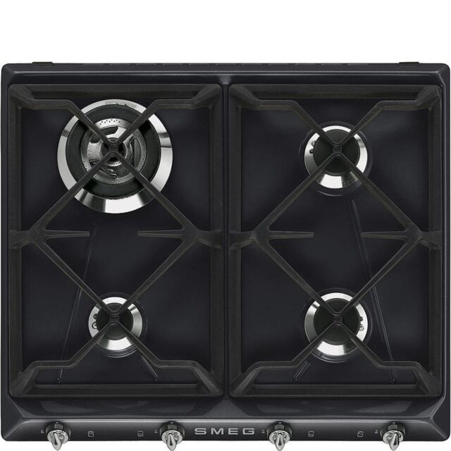 Smeg SR964NGH 60cm Victoria Black 4 Burner Gas Hob
