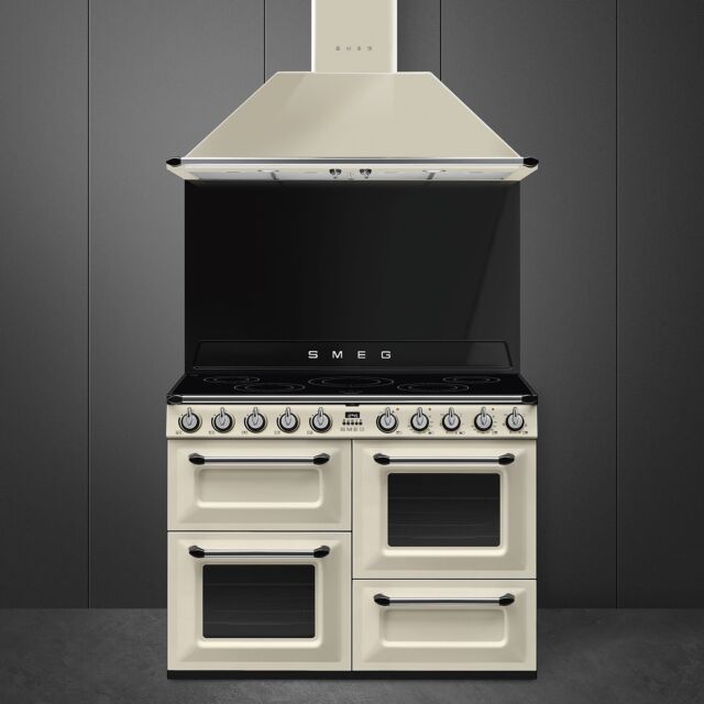 Smeg TR4110IP2 110cm Electric Rangecooker with Triple Oven and Induction Hob - Cream
