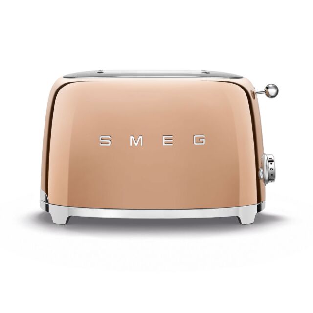 Smeg TSF01RGUK 2 Slice Retro Rose Gold Toaster